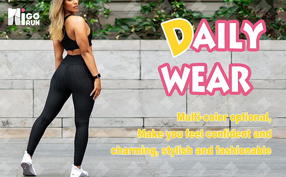 High Waisted Ruched Yoga Pants Tummy Control Textured Leggings Butt Lifting Anti Cellulite Stretchy