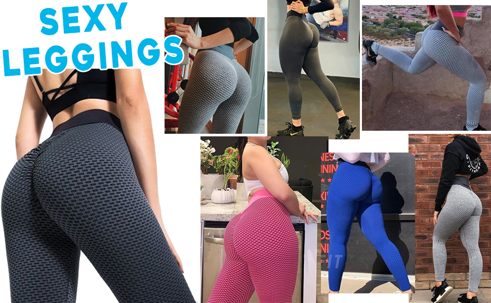 Butt Lifting Anti Cellulite Ruched Sexy Leggings for Women High Waisted Yoga Pants