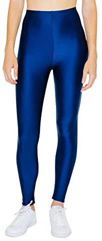 New American Apparel Womens Shiny Nylon Tricot Leggings Charcoal Xs-L $38 
