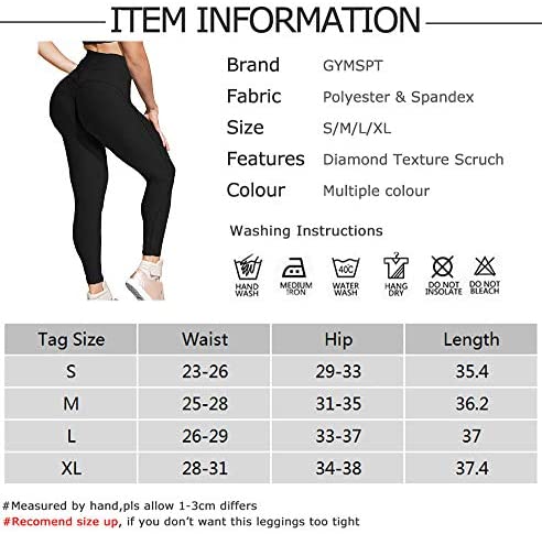 scrunch butt leggings : GYMSPT Women's High Waisted Yoga Pants Tummy ...