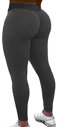Womens Ruched Yoga Pants Leggings Push Up Anti-Cellulite Sports Gym Workout O2 