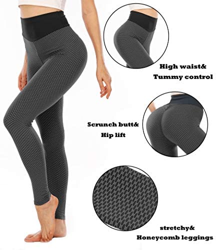 Zamowoty High Waisted Leggings for Women Butt Lift Tummy Control Yoga Pants Gym