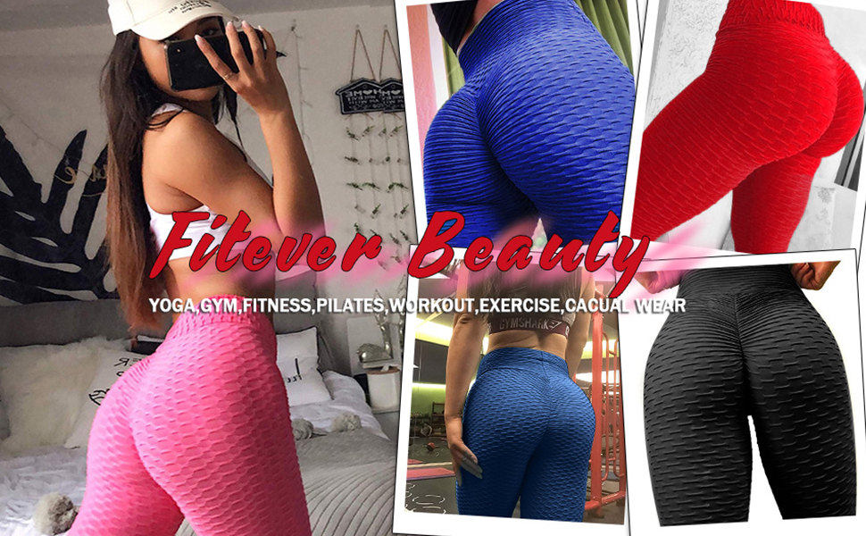 Fitever Butt Lifting TIK Tok Leggings for Women High Waist Tummy Control Pants Booty Cellulite Tights