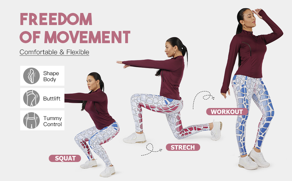 women high waisted waist yoga workout legging pocket pattern athletic active exercise butt lift