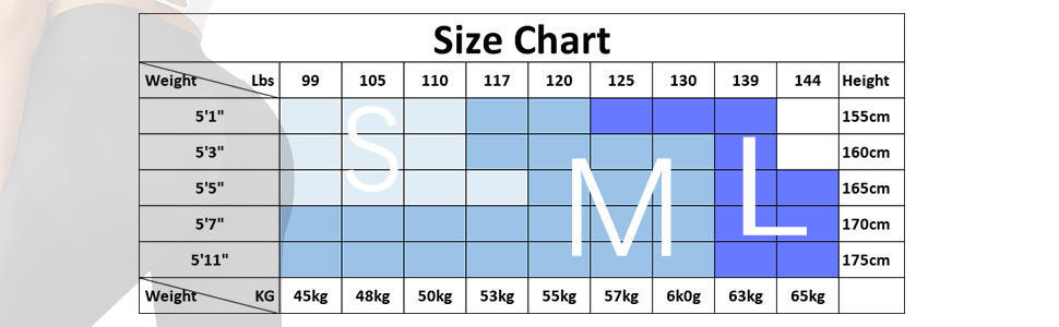 booty leggings' size chart