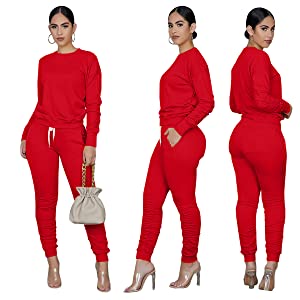 Sweat Suit for Women Set Casual Winter 2 Piece Outfits Sweatsuits Tracksuit Sport Outfit
