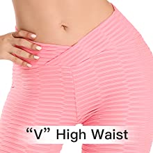women high waisted textured leggings ruched butt lift yoga pant