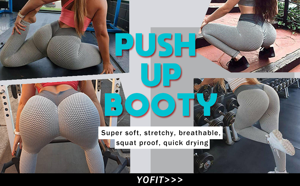 Yoga Pants Scrunch Booty Leggings Butt Lifting Ruched Textured Workout Tights