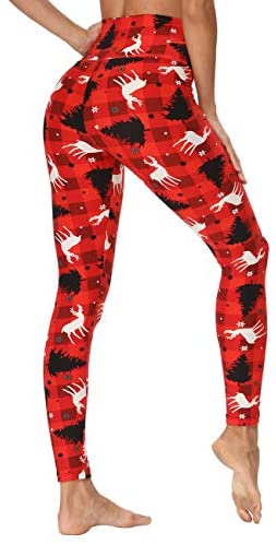 HIGHDAYS High Waisted Leggings for Women Soft Opaque Slim Printed Pants for Running Cycling Yoga 