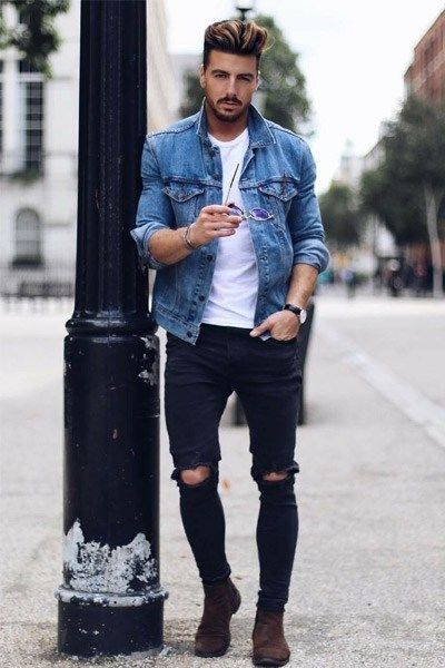 idée tenue veste en jean homme
