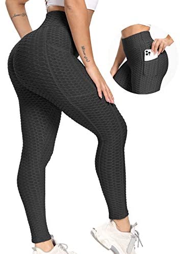 anti cellulite leggings : YAMOM Butt Lifting Anti Cellulite Workout Leggings with Pockets for Women High Waisted Yoga Pants Tummy Control Sport Tight 