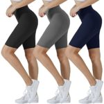 Women's High Waist Buttery Soft Yoga Leggings Shorts - Biker Style With Pockets, Stretchy & Comfortable