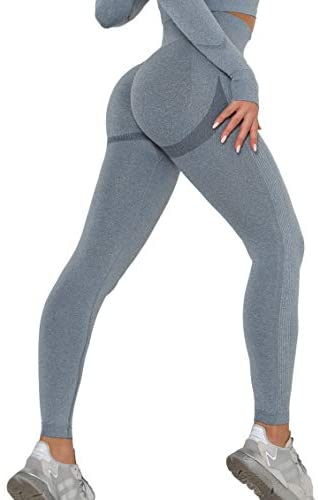 SLIMBELLE Women Seamless Butt Leggings Scrunch Booty Legging High Waist Butt Lifting Workout Gym Yoga Pants Ruched Tights