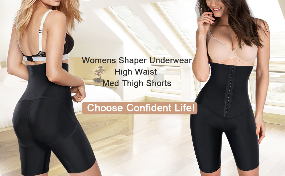 LODAY Women Waist Trainer Body Shaper Shorts Hi-Waist Thigh Shapewear Panties Tummy Control Girdle Underwear