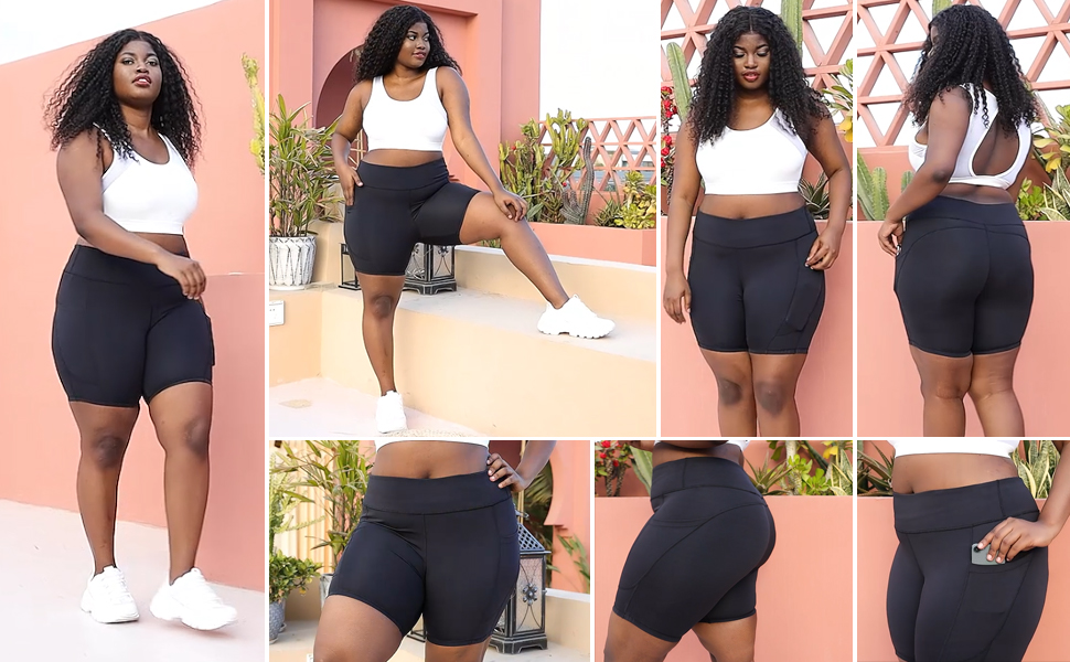 workout shorts for women plus size