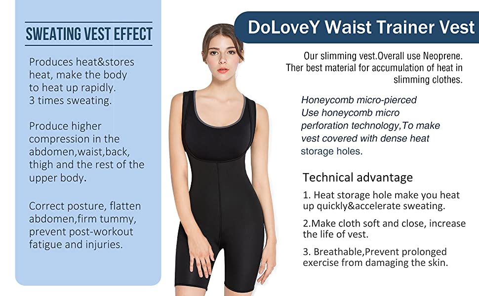  Women Neoprene Full Body Shaper Weight Loss Sweat Sauna Suit Waist Trainer Vest
