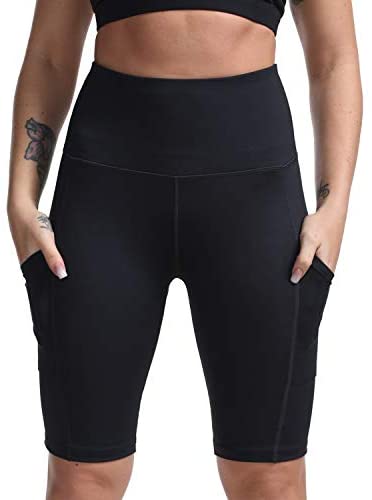 Kipro Atmungsaktive Workout Frauenshorts mit hoher Taille und Tasche Perfekt für Yoga Gym Biker 