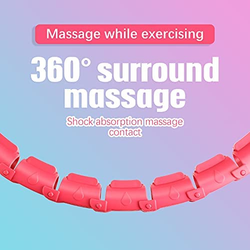 Pink Skylety Abdomen Fitness Equipment Weighted Fitness Ring Smart Exercise Equipment Detachable Weight Loss Massage 2 in 1 Automatic Rotating Ball or Adult Child Beginner Fitness 