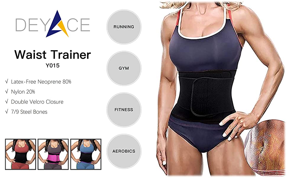 DEYACE Waist Trainer for Women Phone Pocket Neoprene Waist Trainer for Women Weight Loss Everyday Wear