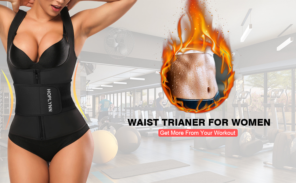 HOPLYNN Sauna Sweat Vest for Women Workout Tank Top Body Shaper Premium Sauna Sweat Suit Waist Trainer Slimming Shirt 