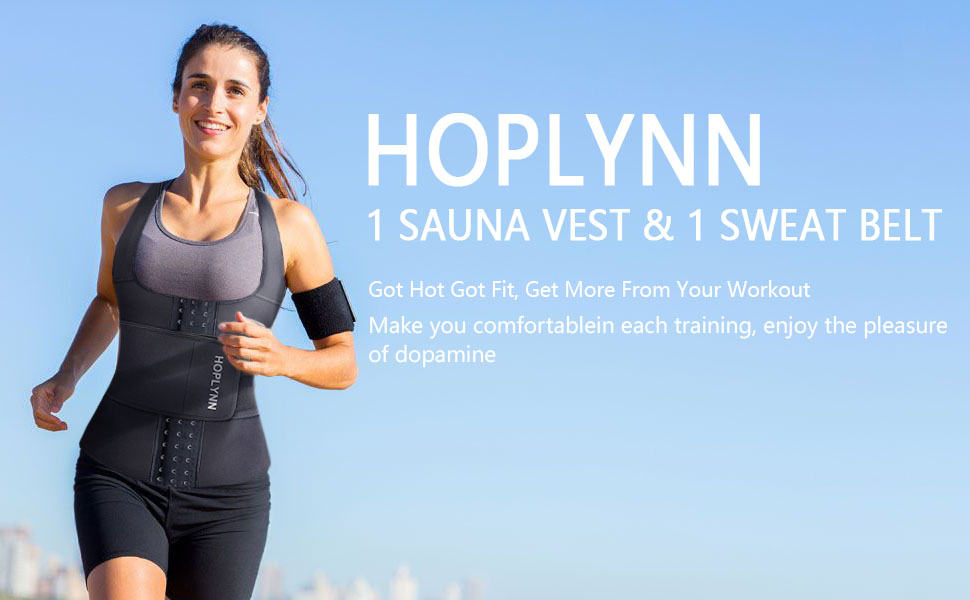 HOPLYNN Neoprene Sauna Sweat Waist Trainer Vest for Weight Loss with Zipper for Women