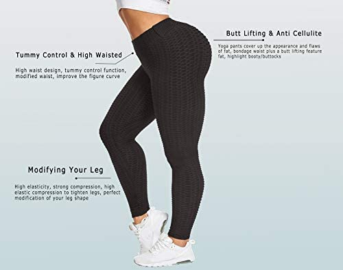 STARmoon Women Anti-Cellulite Compression Leggings Slim Fit Butt Lift Elastic Pants 