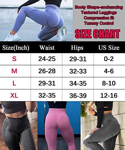 Murandick Butt Lifting Seamless Ruched Leggings for Women High Waisted Workout Compression Tights Yoga Pants 