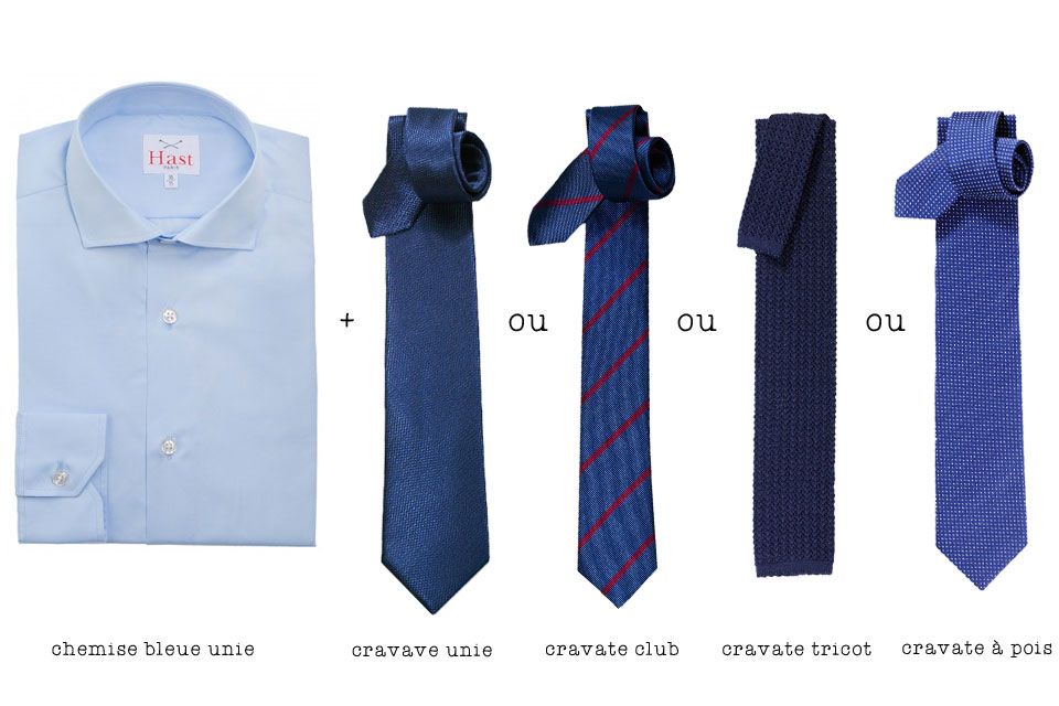 Quelle cravate avec une chemise bleue ?