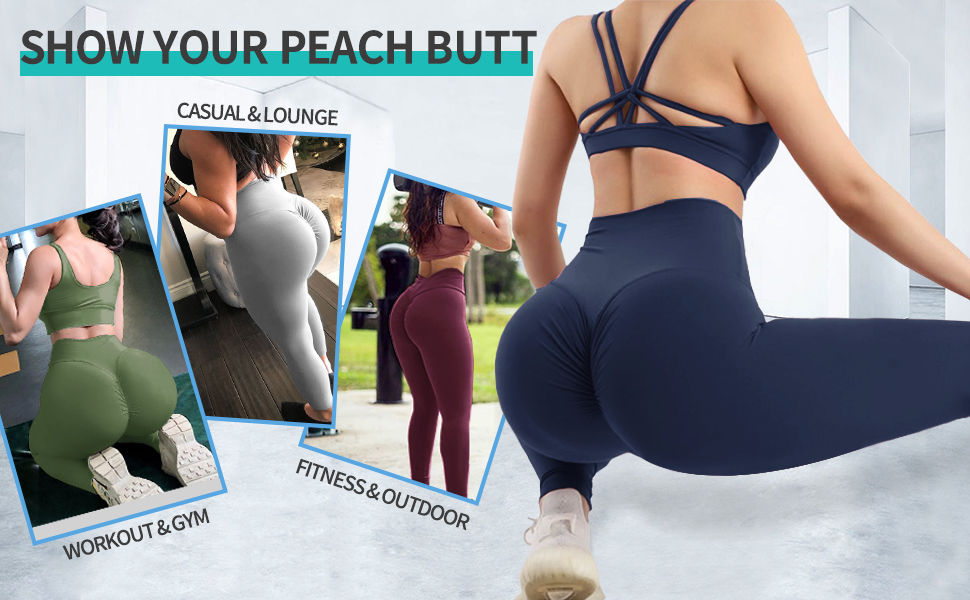 Leggings for Women Scrunch Butt Lifting TIK Tok Yoga Pants Peach Lift High Waisted Workout Tights
