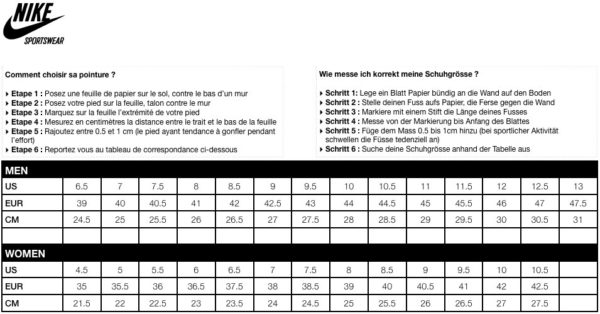 Astuces : Comment taille Les chaussures Nike