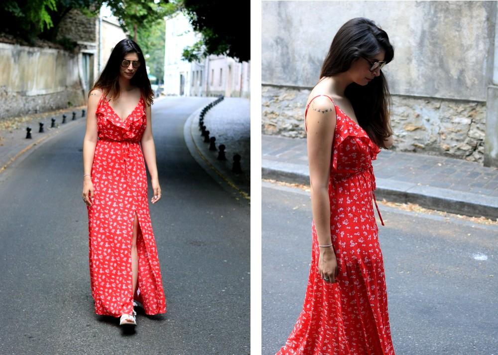 Comment porter une longue robe rouge ?