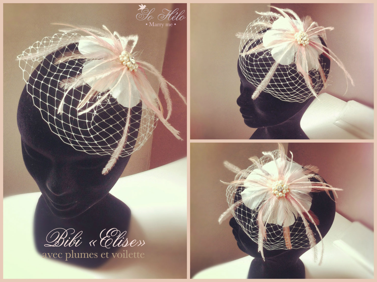Bibi En Velours Brique Des Années 60 Avec Voilette Noire - Style Cocktail Rétro !