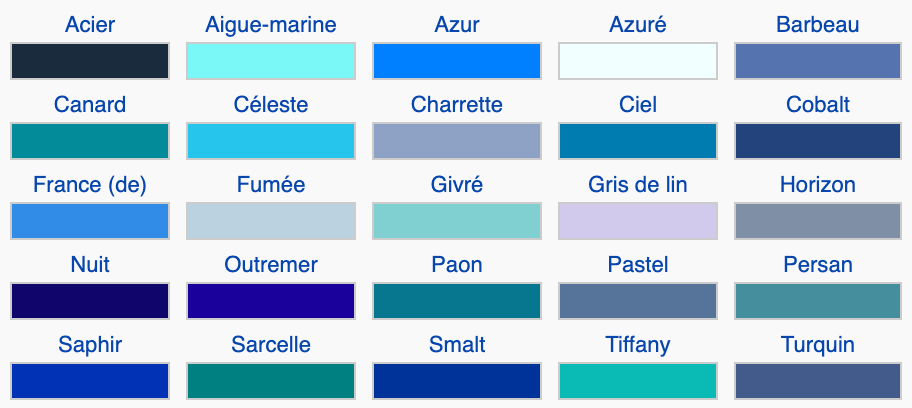 Quelles sont les différentes couleurs de gris ?