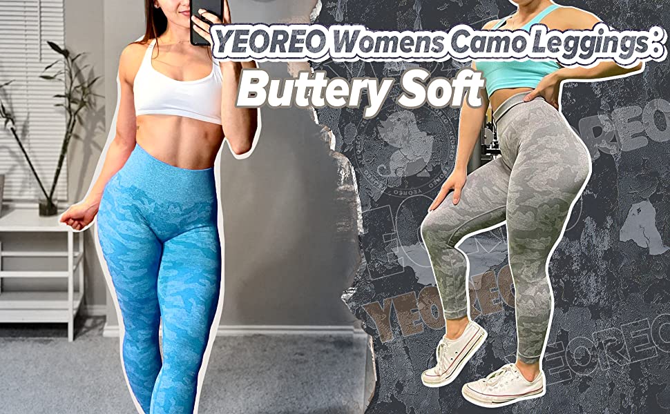 YEOREO Womens Camo Leggings