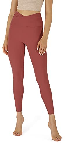 ODODOS Women's High Waisted Yoga Leggings Sports Workout Athletic Running Pants with Inner Pocket-25/28 Inseam