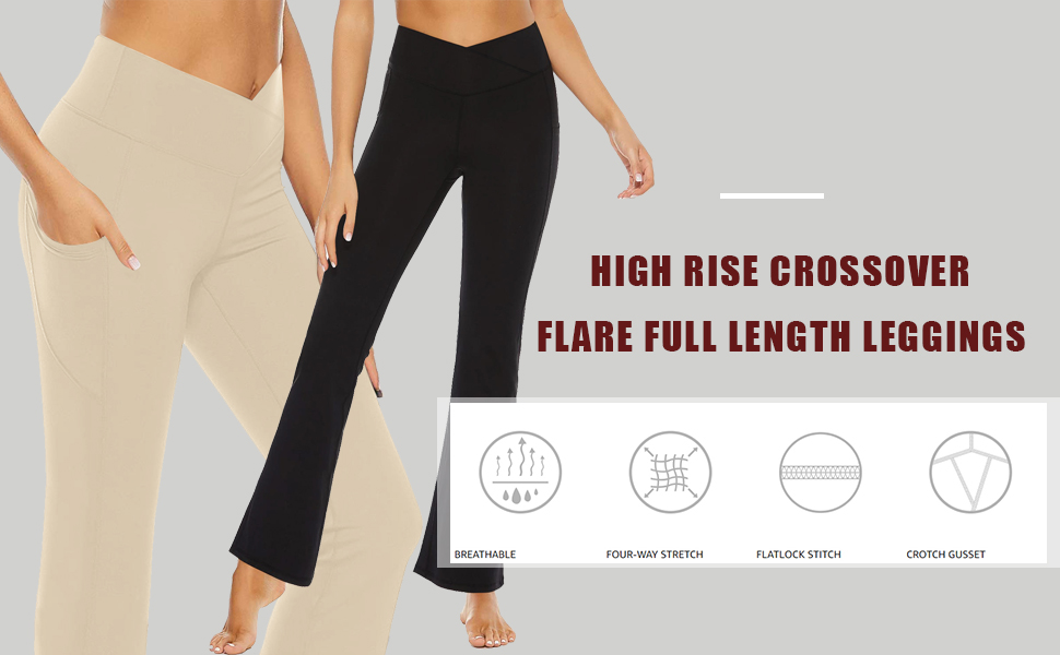 crossover flare leggings