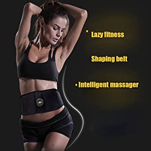 VOOADA Rechargeable Abdominal Trainer Belt Smart Adjustable Body Shaping Weight Loss Waistbelly