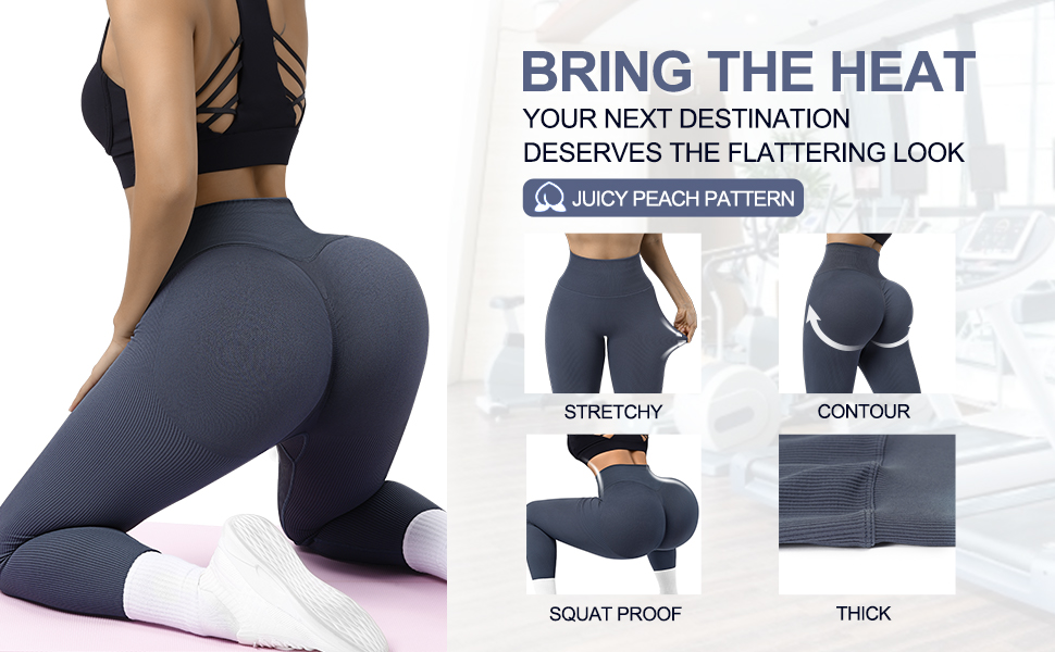 High waisted leggings for women butt lifting workout leggings