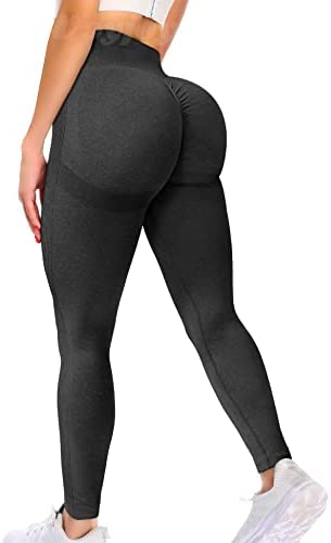 VOYJOY High Waist Biker Shorts for Women Seamless Smile Contour Shorts Workout Yoga Leggings Scrunch Butt Lift Gym Pants 