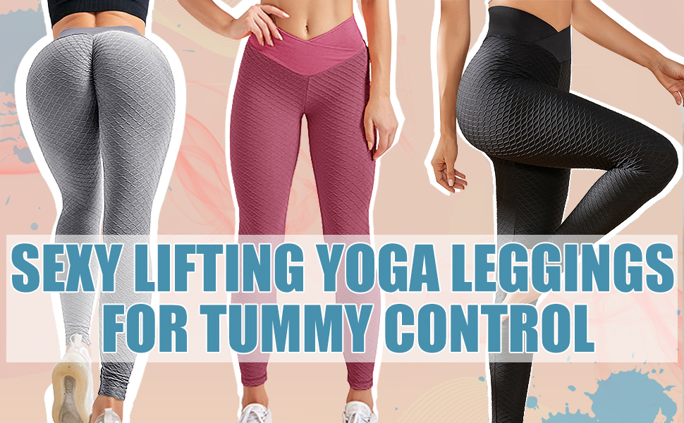 Women Tiktok Butt Leggings High Wasited Cellulite Pants Lifting Scrunch Booty Workout Tummy