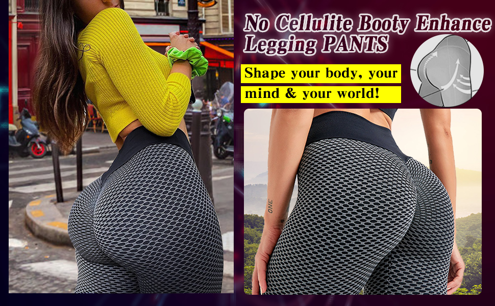  Tiktok Butt Lift Leggings Women High Waist Scrunch Booty Cellulite Yoga Pants Workout 