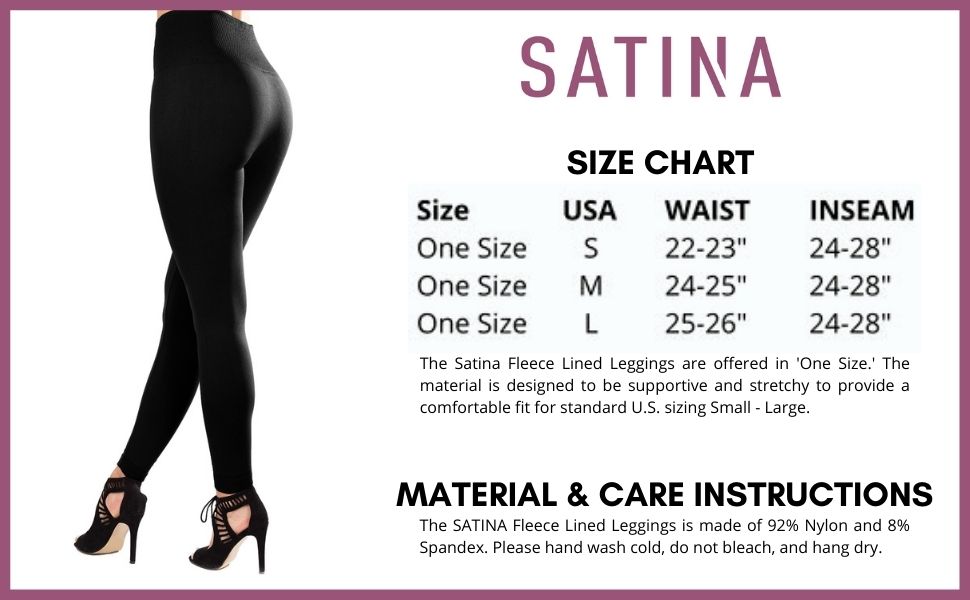 satina fleece lined leggings fall winter leggings for women tummy control compression