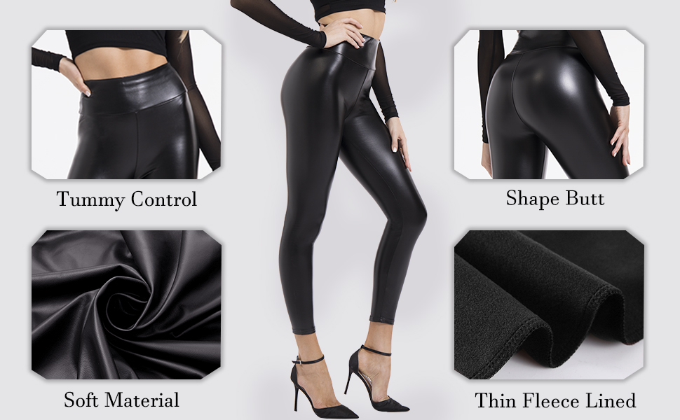 black leather pants women