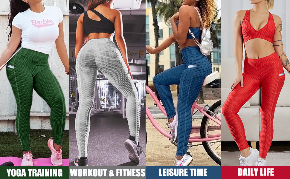High Waisted Butt Lifting Workout Leggings with Pocket for Women 3