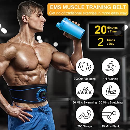 GLGLMA Upgrade Ab Trainer Flex Belt 6 Modes 15 Intensity Levels Abdominal Muscle Toner,Abs Workout Equipment Machine,Ab Machine Exercise Equipment for Women Men 