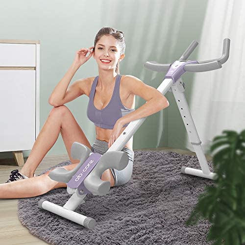 Thighs leikefitness Height Adjustable Ab Trainer Abdominal Whole Body Workout Machine Waist Cruncher Core Toner Leg Buttocks Shaper with LCD Monitor AB9300