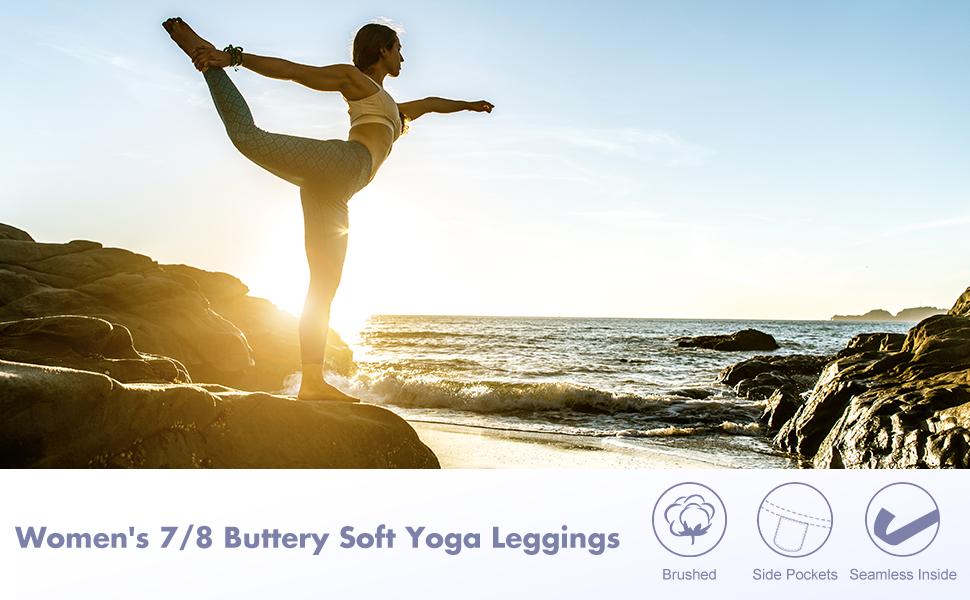 women 7/8 high waist buttery soft yoga leggings