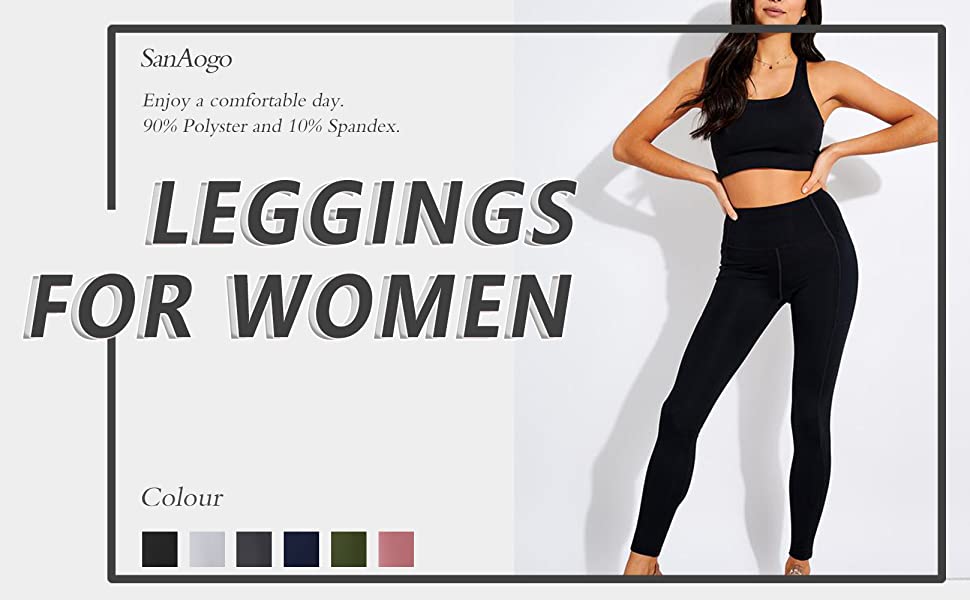 black leggings for women  high waisted leggings Tummy Control No See-Through Ultra Soft