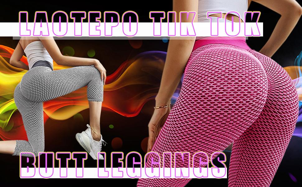 Cellulite Tiktok Butt Leggings for Women Lifting High Waist Scrunched Booty Yoga Pants 