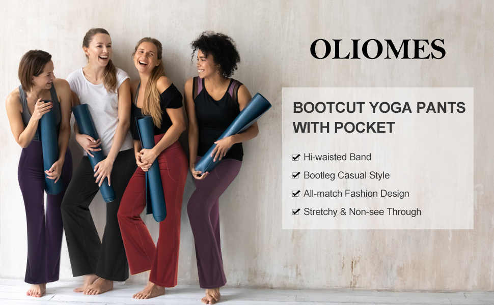 OLIOMES BOOTCUT YOGA PANTS WITH POCKET FLARED LEGGINGS - 1